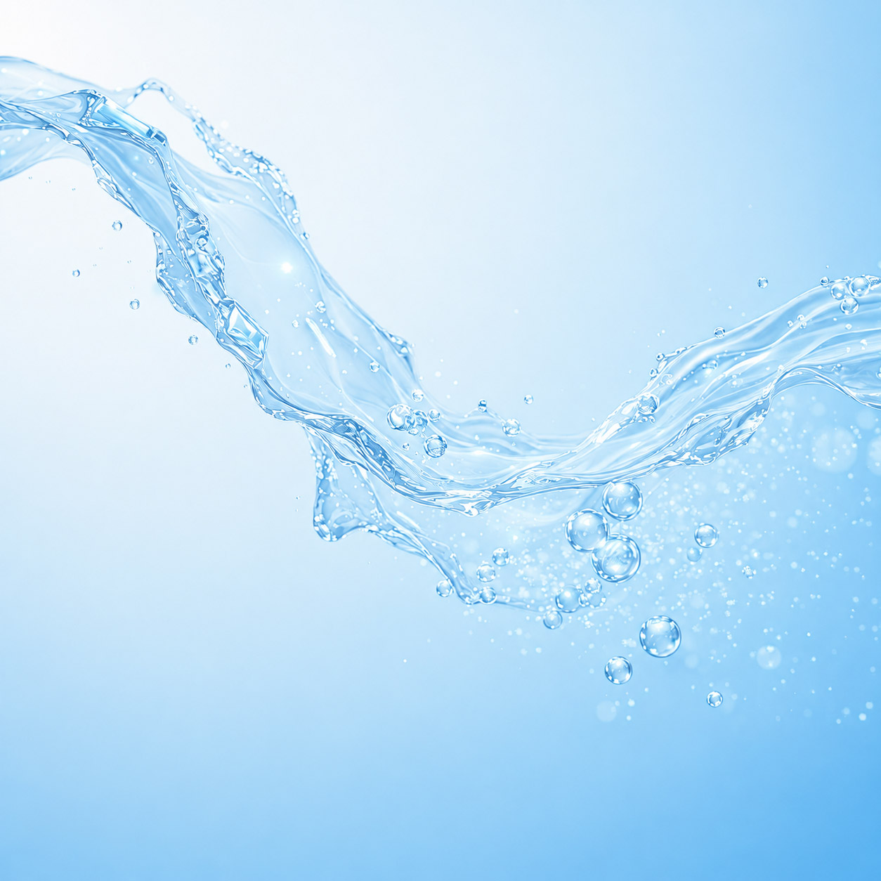 Abstract technological water flow, glowing particles